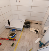 Bathroom floor preparation and shower base installation – Pro Dallas Bathroom